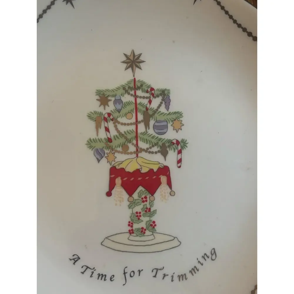 Lenox Merry & Bright Its Time For Trimming 8” Dessert Salad Plate Christmas
